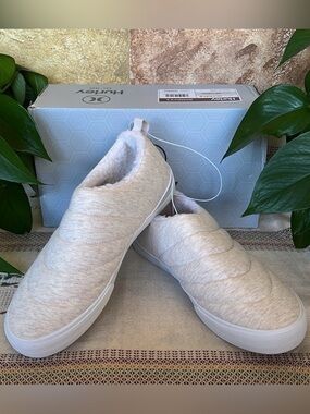 NEW Hurley Women’s Arlo Puff Lined Clog Slippers Slip-On Cream Off White Shoes